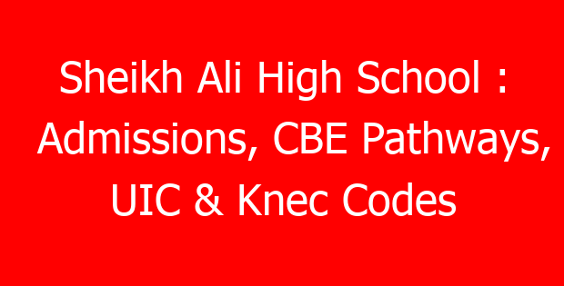 Sheikh Ali High School : Admissions, CBE Pathways, UIC & Knec Codes
