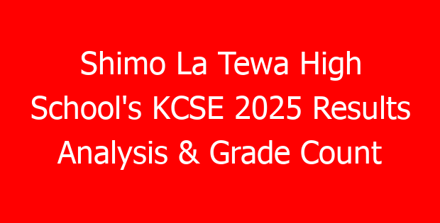 Shimo La Tewa High School’s KCSE 2025 Results Analysis & Grade Count