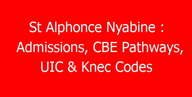 St Alphonce Nyabine : Admissions, CBE Pathways, UIC & Knec Codes