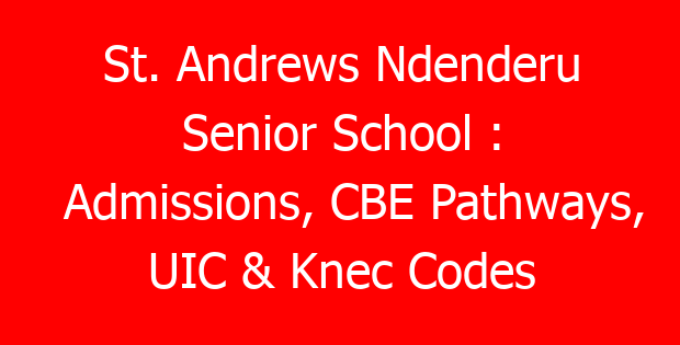 St. Andrews Ndenderu Senior School : Admissions, CBE Pathways, UIC & Knec Codes