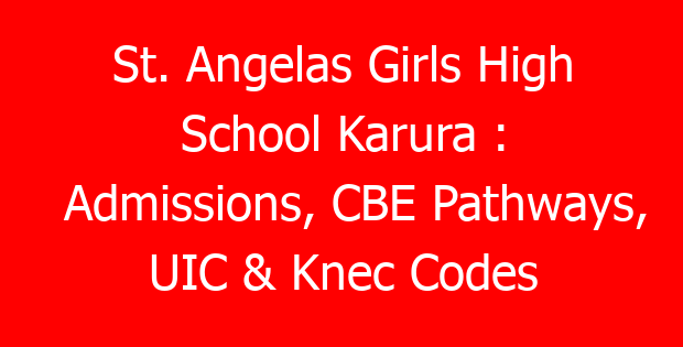 St. Angelas Girls High School Karura : Admissions, CBE Pathways, UIC & Knec Codes