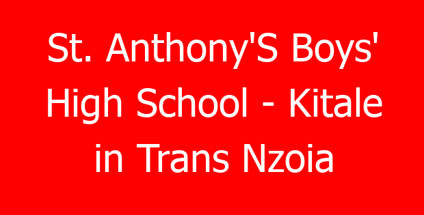 St. Anthony’S Boys’ High School – Kitale in Trans Nzoia