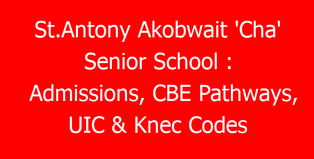 St.Antony Akobwait ‘Cha’ Senior School : Admissions, CBE Pathways, UIC & Knec Codes