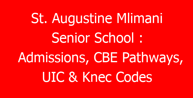 St. Augustine Mlimani Senior School : Admissions, CBE Pathways, UIC & Knec Codes