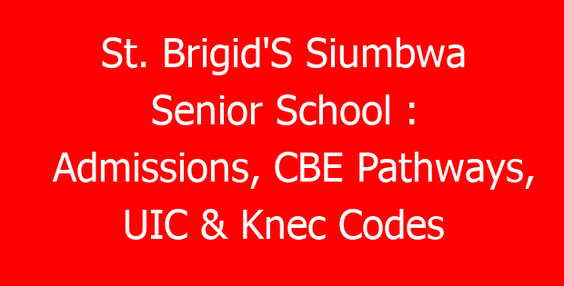 St. Brigid’S Siumbwa Senior School : Admissions, CBE Pathways, UIC & Knec Codes