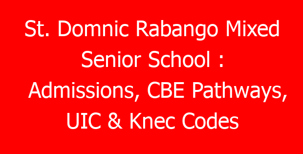 St. Domnic Rabango Mixed Senior School : Admissions, CBE Pathways, UIC & Knec Codes
