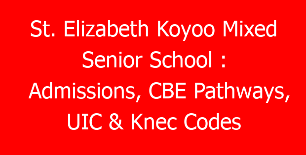 St. Elizabeth Koyoo Mixed Senior School : Admissions, CBE Pathways, UIC & Knec Codes