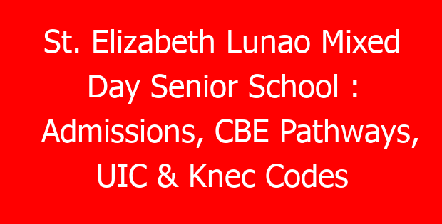St. Elizabeth Lunao Mixed Day Senior School : Admissions, CBE Pathways, UIC & Knec Codes