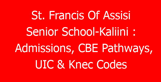 St. Francis Of Assisi Senior School-Kaliini : Admissions, CBE Pathways, UIC & Knec Codes