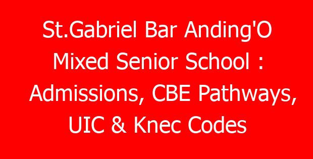 St.Gabriel Bar Anding’O Mixed Senior School : Admissions, CBE Pathways, UIC & Knec Codes