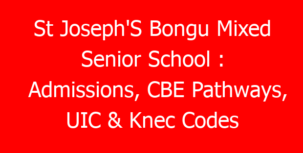 St Joseph’S Bongu Mixed Senior School : Admissions, CBE Pathways, UIC & Knec Codes