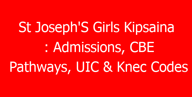 St Joseph’S Girls Kipsaina : Admissions, CBE Pathways, UIC & Knec Codes