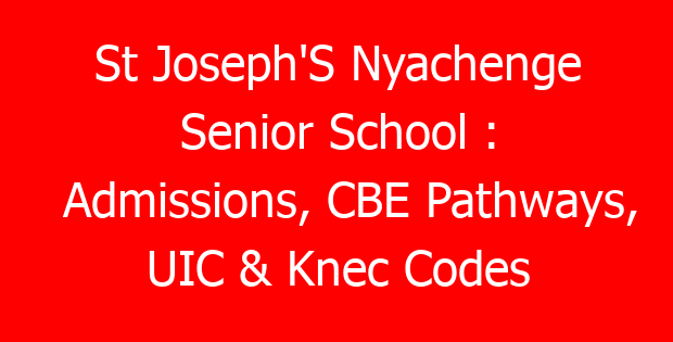 St Joseph’S Nyachenge Senior School : Admissions, CBE Pathways, UIC & Knec Codes