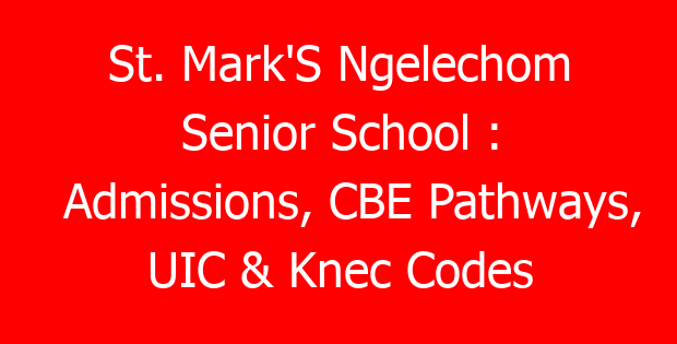 St. Mark’S Ngelechom Senior School : Admissions, CBE Pathways, UIC & Knec Codes