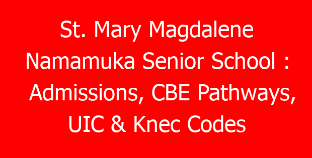 St. Mary Magdalene Namamuka Senior School : Admissions, CBE Pathways, UIC & Knec Codes