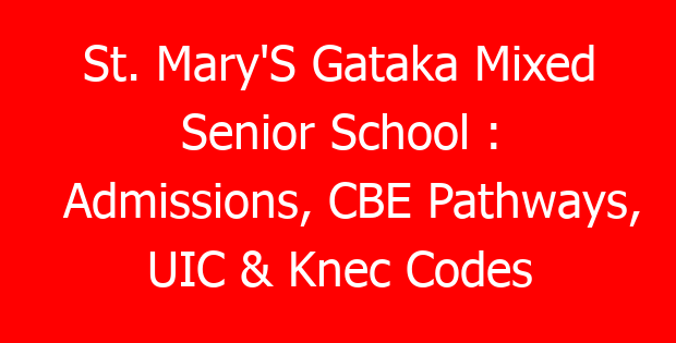 St. Mary’S Gataka Mixed Senior School : Admissions, CBE Pathways, UIC & Knec Codes