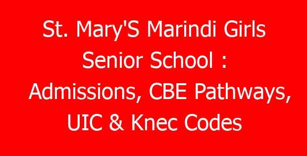 St. Mary’S Marindi Girls Senior School : Admissions, CBE Pathways, UIC & Knec Codes