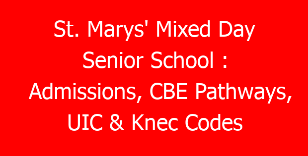 St. Marys’ Mixed Day Senior School : Admissions, CBE Pathways, UIC & Knec Codes