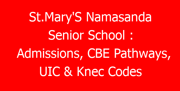 St.Mary’S Namasanda Senior School : Admissions, CBE Pathways, UIC & Knec Codes