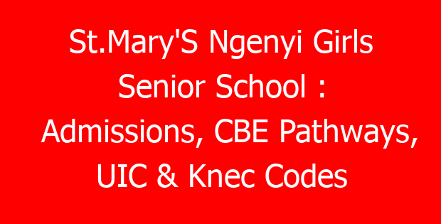 St.Mary’S Ngenyi Girls Senior School : Admissions, CBE Pathways, UIC & Knec Codes