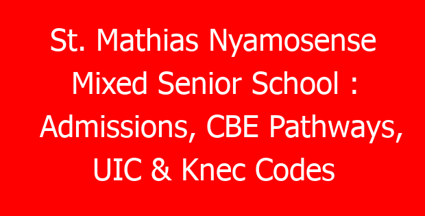 St. Mathias Nyamosense Mixed Senior School : Admissions, CBE Pathways, UIC & Knec Codes
