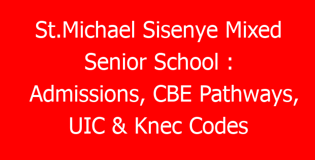 St.Michael Sisenye Mixed Senior School : Admissions, CBE Pathways, UIC & Knec Codes