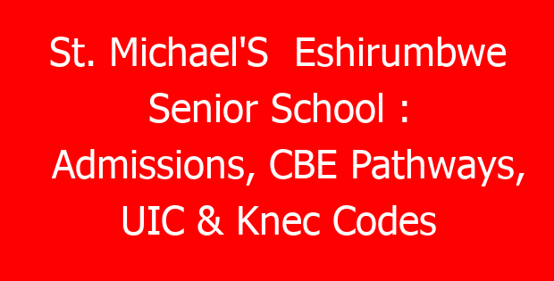 St. Michael’S Eshirumbwe Senior School : Admissions, CBE Pathways, UIC & Knec Codes