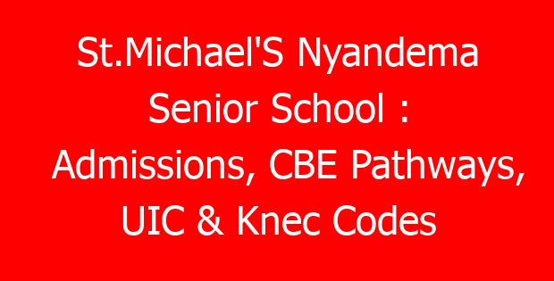 St.Michael’S Nyandema Senior School : Admissions, CBE Pathways, UIC & Knec Codes