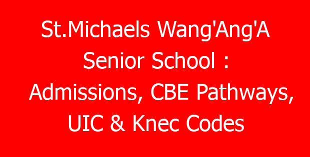 St.Michaels Wang’Ang’A Senior School : Admissions, CBE Pathways, UIC & Knec Codes