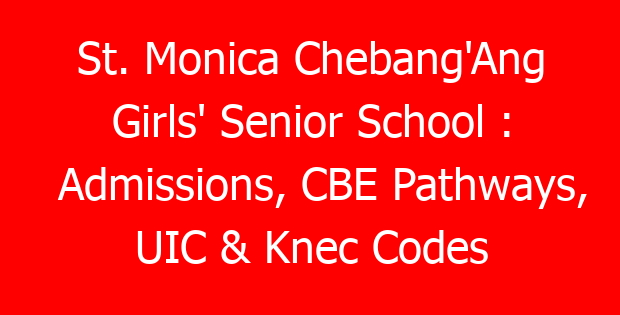 St. Monica Chebang’Ang Girls’ Senior School : Admissions, CBE Pathways, UIC & Knec Codes