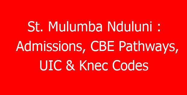 St. Mulumba Nduluni : Admissions, CBE Pathways, UIC & Knec Codes