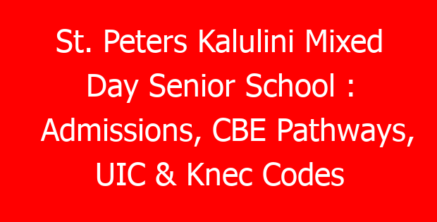 St. Peters Kalulini Mixed Day Senior School : Admissions, CBE Pathways, UIC & Knec Codes