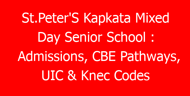 St.Peter’S Kapkata Mixed Day Senior School : Admissions, CBE Pathways, UIC & Knec Codes