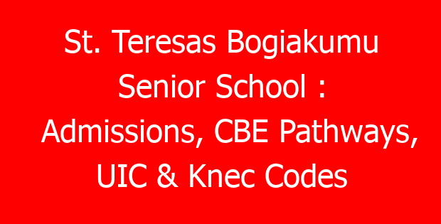 St. Teresas Bogiakumu Senior School : Admissions, CBE Pathways, UIC & Knec Codes