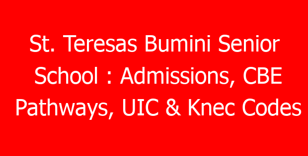 St. Teresas Bumini Senior School : Admissions, CBE Pathways, UIC & Knec Codes