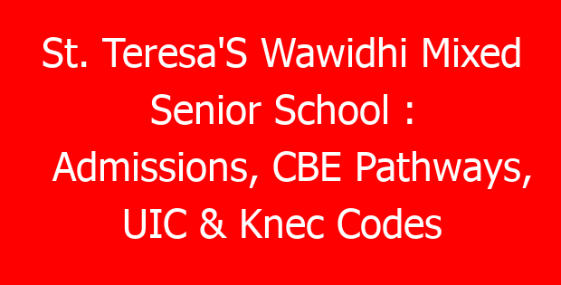 St. Teresa’S Wawidhi Mixed Senior School : Admissions, CBE Pathways, UIC & Knec Codes