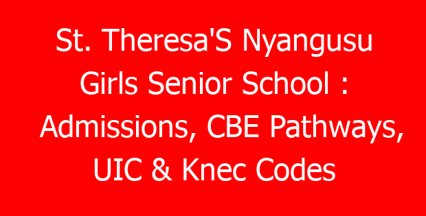 St. Theresa’S Nyangusu Girls Senior School : Admissions, CBE Pathways, UIC & Knec Codes