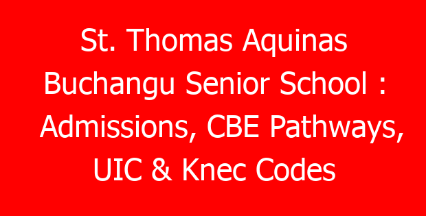 St. Thomas Aquinas Buchangu Senior School : Admissions, CBE Pathways, UIC & Knec Codes