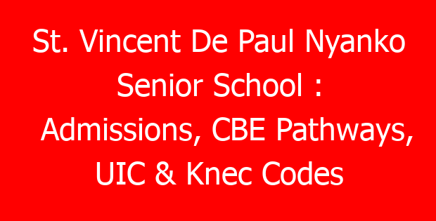 St. Vincent De Paul Nyanko Senior School : Admissions, CBE Pathways, UIC & Knec Codes