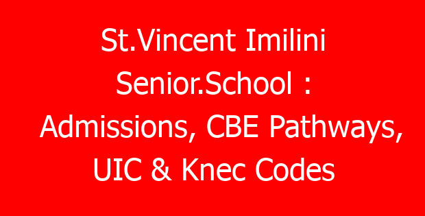 St.Vincent Imilini Senior.School : Admissions, CBE Pathways, UIC & Knec Codes