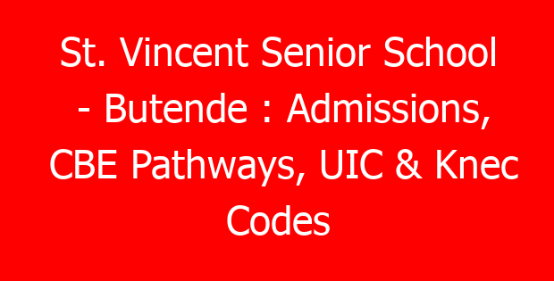 St. Vincent Senior School – Butende : Admissions, CBE Pathways, UIC & Knec Codes