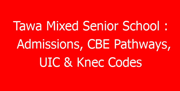 Tawa Mixed Senior School : Admissions, CBE Pathways, UIC & Knec Codes