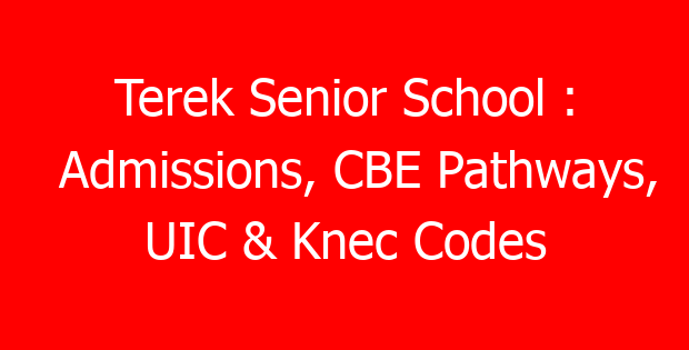 Terek Senior School : Admissions, CBE Pathways, UIC & Knec Codes