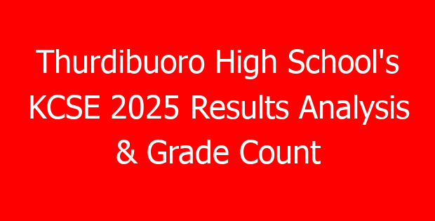 Thurdibuoro High School’s KCSE 2025 Results Analysis & Grade Count