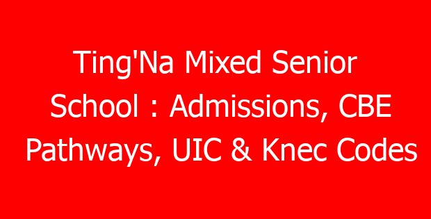 Ting’Na Mixed Senior School : Admissions, CBE Pathways, UIC & Knec Codes