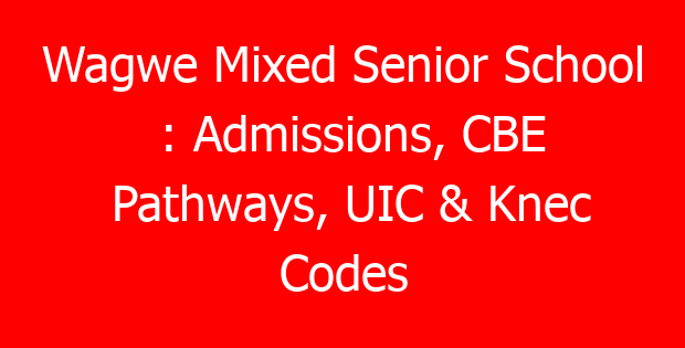 Wagwe Mixed Senior School : Admissions, CBE Pathways, UIC & Knec Codes